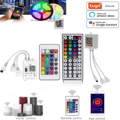 WiFi Tuya App Smart  LED Controller RGB RGBW RGBWC ,24Key Remote For LED Strip
