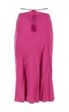 Farm Rio Tassel Midi Skirt Pink Satin Sz Small
