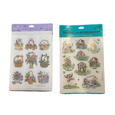 VTG 2 Packs Hallmark Stickers Baskets Easter Bears Bunnies Spring New 4 Sheets
