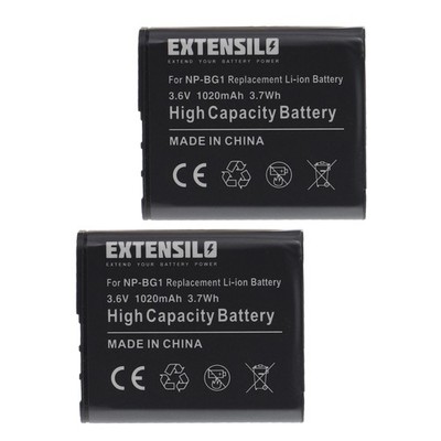 2x Akku für Sony Cybershot DSC-H/7B DSC-H10 DSC-H10/B DSC-H20 1020mAh 3,6V