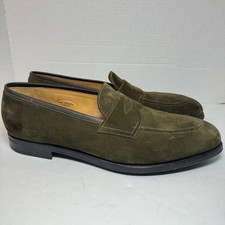 edward green picadilly Penny Loafer Moss Suede Green Lined UK 12.5 US 13 Rubber