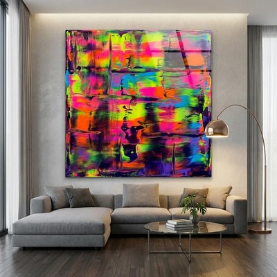 Abstrakt Dream 201 Neon 1 cm Acrylglas 95x95 cm Galerie Qualität XXL Wandbild