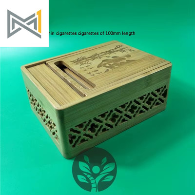Automatische Pop-Up-Zigaretten Etui Aus Natürlichem Bambus Holz Kreative Quadrat