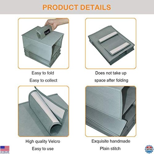 10 Regal Hängende Hutablage Organizer für Schrank - Baseball Kappe Aufbewahrung, Grau - Bild 4 von 7