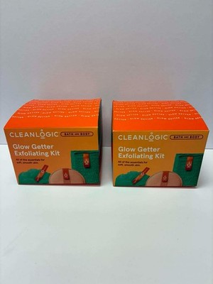 Cleanlogic Glow Getter Exfoliating Kit Bath & Body Lot of 2 Spa Sets NEW