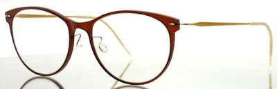 LINDBERG n.o.w. 6520 Col PGT Brown Gold Womens Eyeglasses 54-18-140 B:42