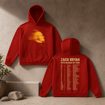 Zach Bryan1 Tour 2026 Merch Red Hoodie - All Size S-3XL, FAST