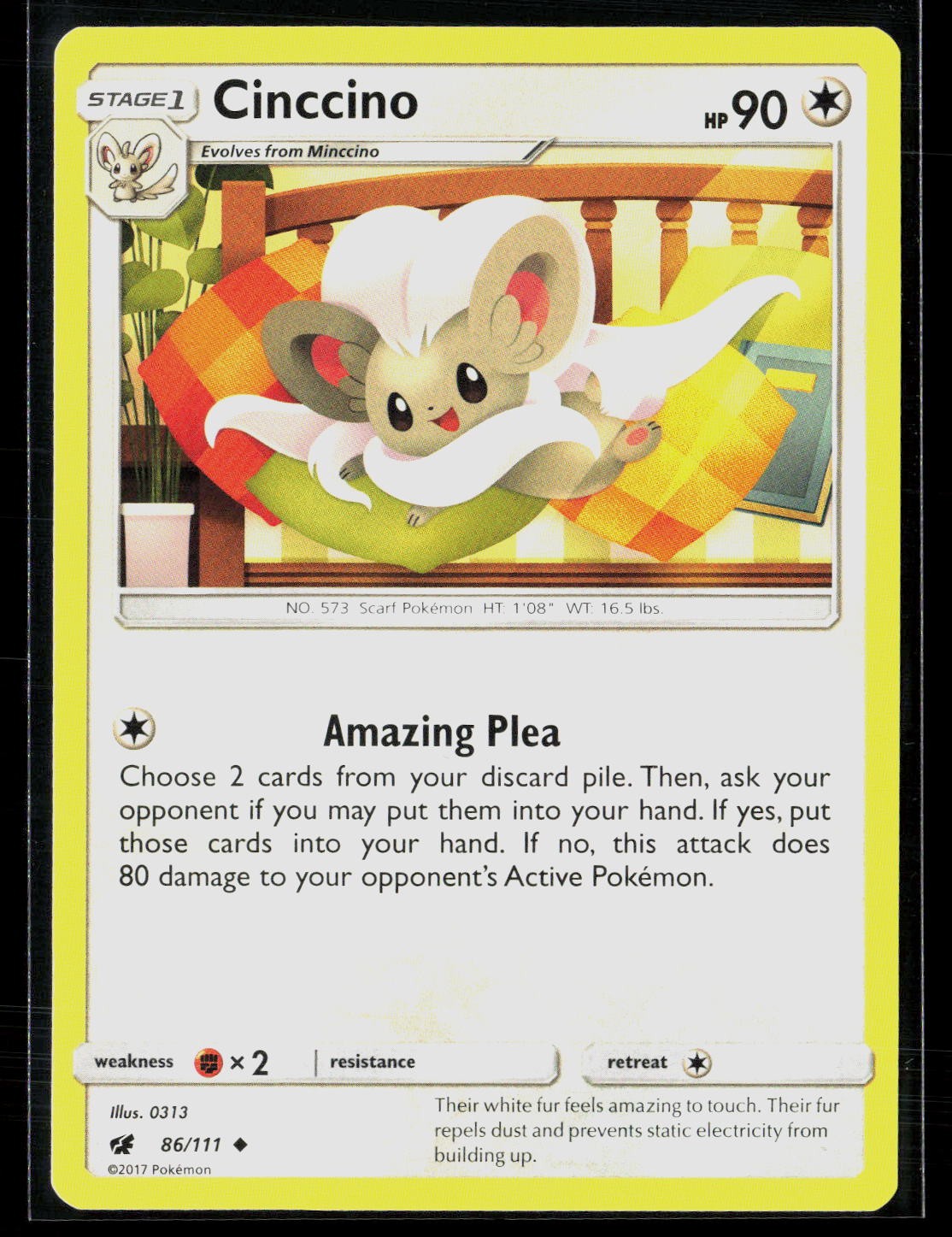 Cinccino 86/111 Uncommon Crimson Invasion Pokemon LP