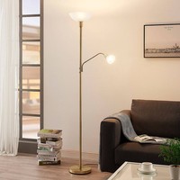 Lindby Stehlampe, Deckenfluter Verstellbarer Lesearm, Standleuchte, 1X E27 Max.