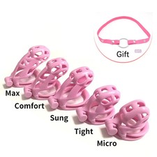 Male Chastity Device Breathable cage CB Lock with 4 Arc Rings Chastity Belt