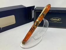 The Conklin Pen Co. Nozac Lava Swirl Orange Fountain Pen 14K Gold Nib