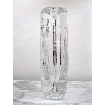 LG MCM FLORIS MEYDAM CONTROLLED BUBBLE TRIANGULAR ART GLASS VASE 4 ROYAL LEERDAM