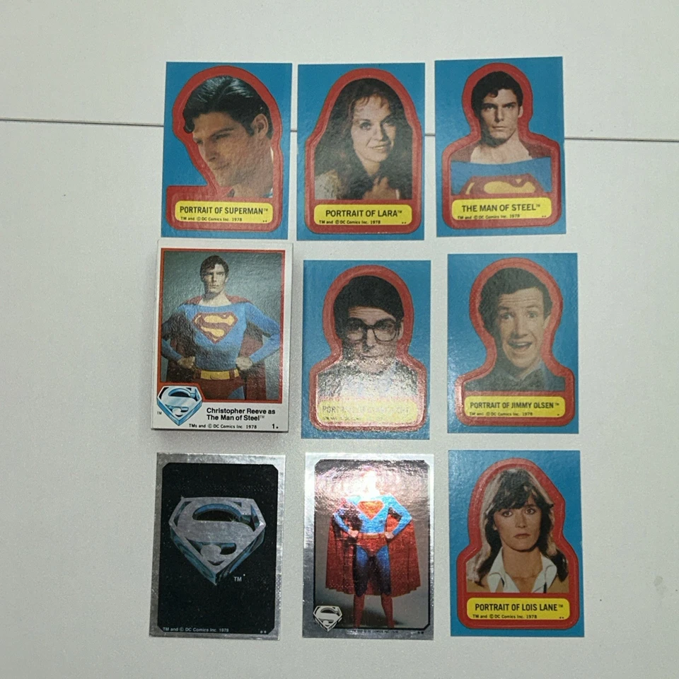 1978 Topps Superman La Película: Serie 1 Juego Completo de 77 Cartas + Pegatinas y Plata Foto 2 de 4