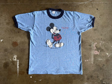 70s VINTAGE MICKEY MOUSE RINGER T-SHIRT SZ M SANTA MONICA CALIFORNIA DISNEY 80s
