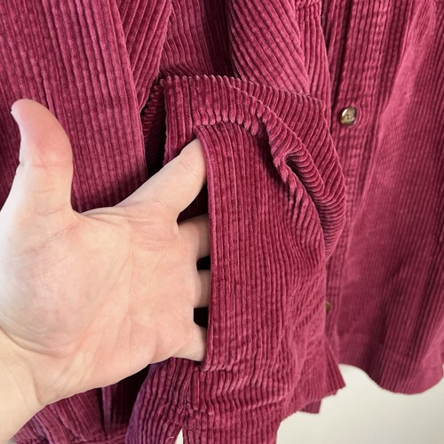LL Bean Comfort Corduroy Long Sleeve Relaxed Shirt Curvy Women's Size 3X Berry - Picture 5 of 6