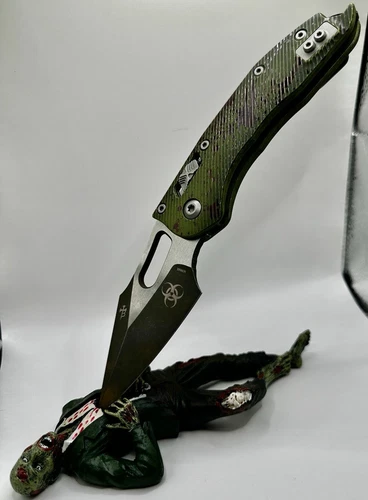 Microtech- 🧟Stitch - Ram-Lok Fluted Aluminum, Outbreak, Plain Edge - NEW
