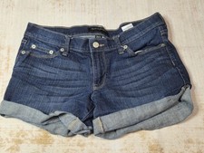 Banana Republic Shorts Womens 26/2 Blue Denim Cuffed Roll Hem Stretch Casual