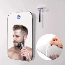 Anti-Fog Fog Shower Mirror Fogless Shaving Mirror Bathroom 17X11cm w/ Free Hook