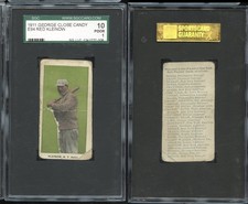 1911 E94 George Close Candy Red Kleinow ~ olive background ~ SGC 10 1 sharp