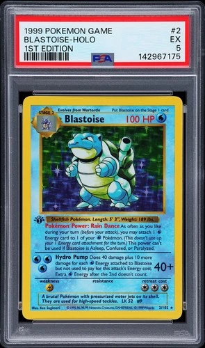 1999 POKEMON GAME 1ST ED #2 BLASTOISE-HOLO PSA 5