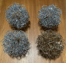 4 PIER 1 Gold & Silver Glitter Wire Spheres Ornaments Orbs Bowl Fillers  4”