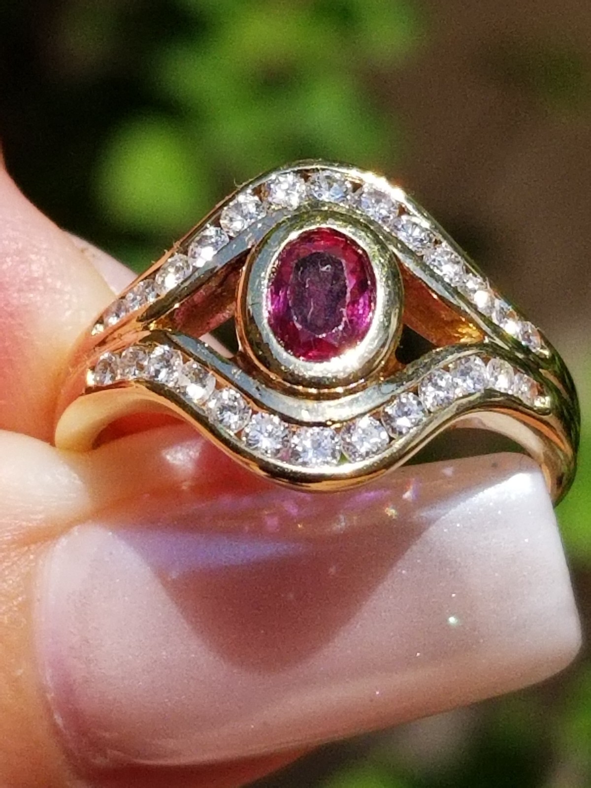 Quality Crafted Vintage Natural Ruby Diamond 18k … - image 16