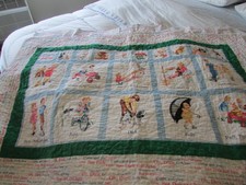 DICK AND JANE QUILT 50" X 33" PREOWNED NICE!!