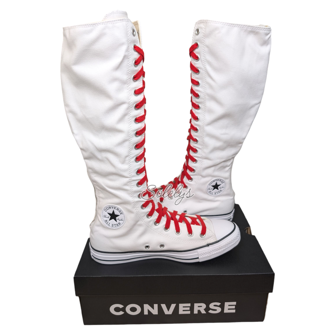 Converse CTAS XXHI Mens 9 Womens 11 White Red Canvas Knee