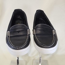 Cole Haan Women  s Black Leather Slip-On Pinch Weekender Penny Loafers Size 10B