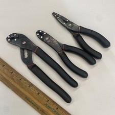 Vintage 3 pc Craftsman Laminated Plier Lot 45753, 45755, 45758 Made in USA M1118