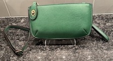 NEW Mini Crossbody Wristlet Clutch Green Bag Purse Vegan Faux Leather