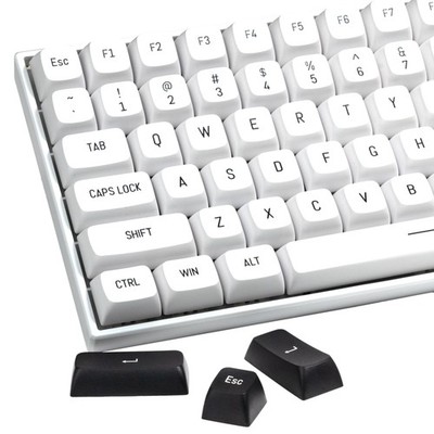 White Keycaps,Double Shot PBT Keyboard Key caps 137Keys MDA Profile Keycap Set.