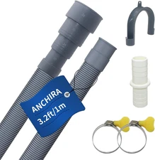 3.2 FT Washing Machine Drain Hose, Flexible Dishwasher Drain Hose Extension Kit,