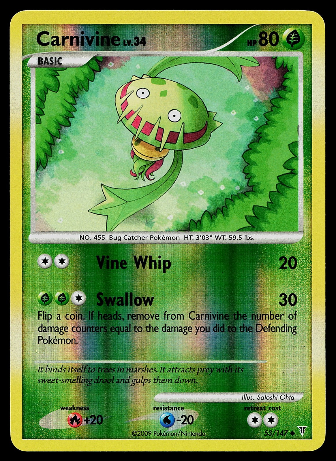 Pokemon Card - Carnivine Supreme Victors 53/147 Uncommon Reverse Holo