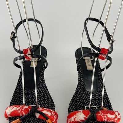 Prada | Auth S/S 2003 Archival Vintage Kimono Red Black Leather