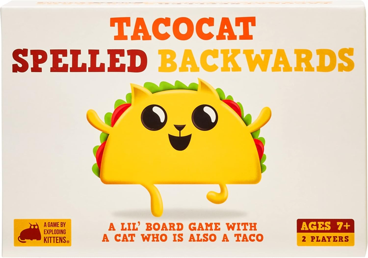 Exploding Kittens - Tacocat Spelled Backwards - 2 Players - Ages 7+ - 15 Minute