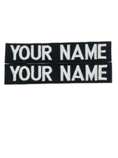 2 Pieces Black Custom Uniform Embroidered Military Name Tape