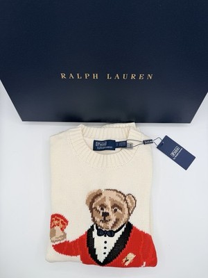 Polo Ralph Lauren Polo Bear Red Envelope White Sweater Women s Small