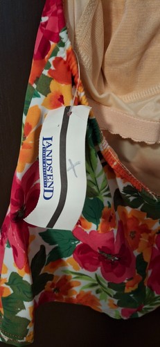 Cravatta Tankini Halter vintage anni 90 Lands End taglia 10 fiori di ibisco nuoto - Foto 8 di 11