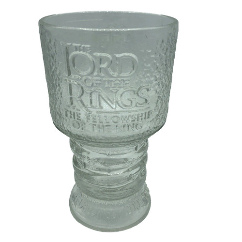 Vintage 2001 Lord of the Rings Glass Goblet Scrioer Fellowship of the Ring Cup