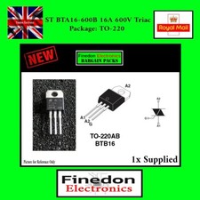 ST BTA16-600B BTA16-600 Triac 16A 600VAC General Purpose TO-220