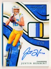 2020 Immaculate Justin Herbert RPA FOTL Patch Autograph Rookie Rc #ISP3 (03/14)