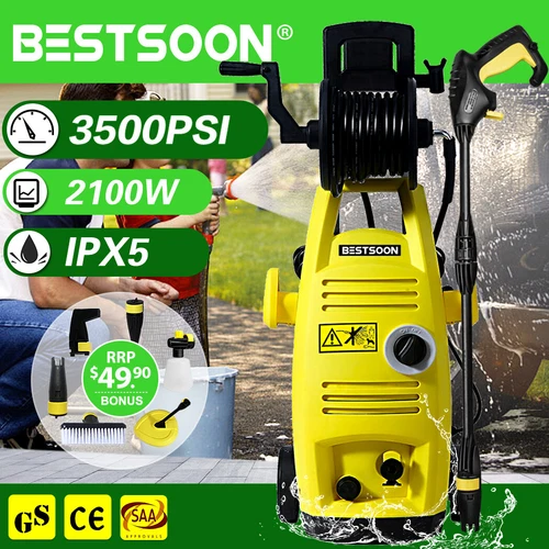 3500PSI High Pressure Washer Electric Pump Water Cleaner 8M Hose Gurney 2100W
