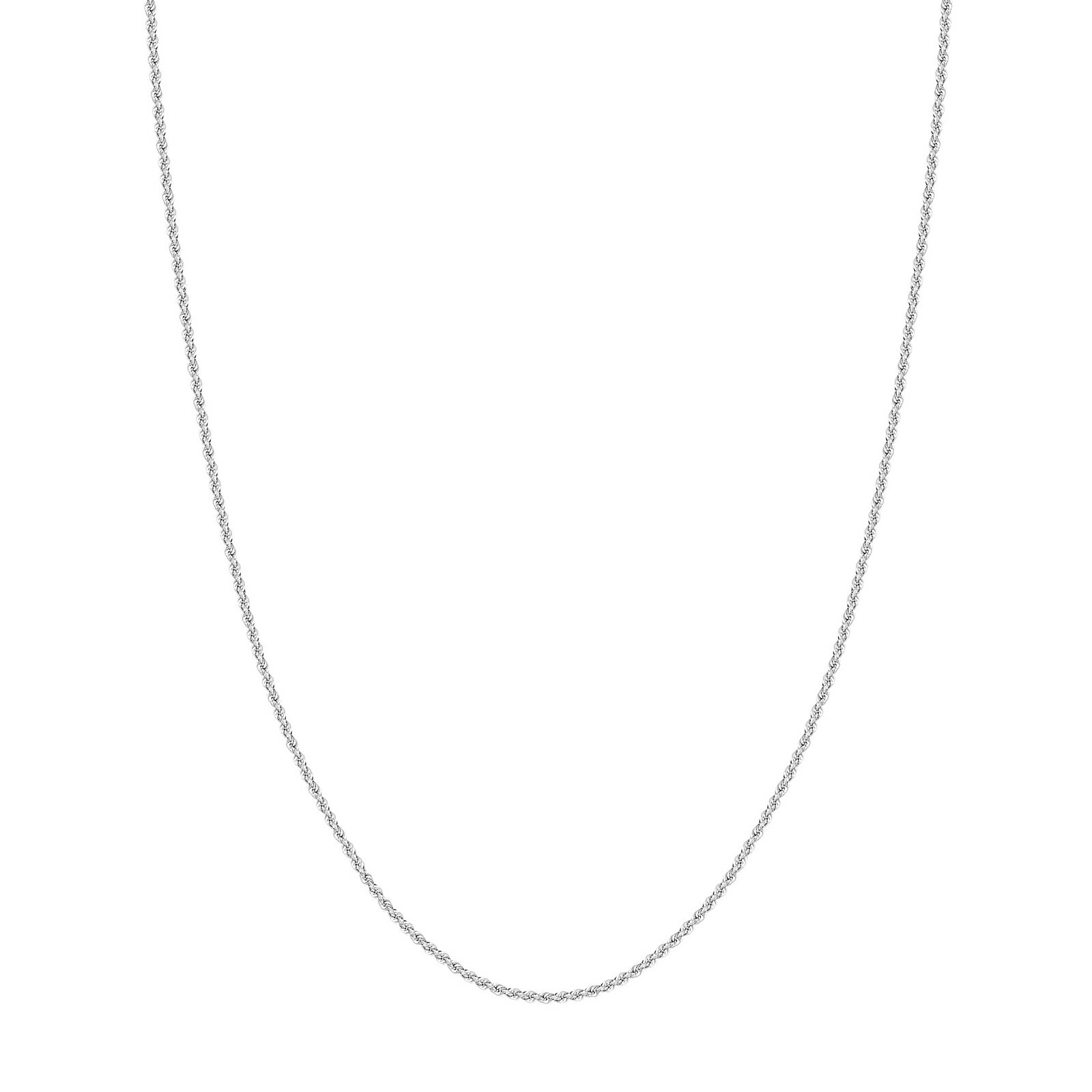 2mm Hollow Rope Chain with Lobster Lock Real 14K White Gold ALL SIZES