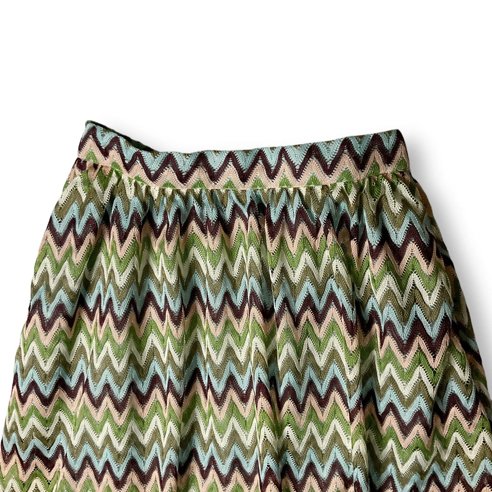 Modcloth Daytime Dazzler Skirt Sz S Chevron Multi A Line Retro Pockets Twee - Image 2 of 4