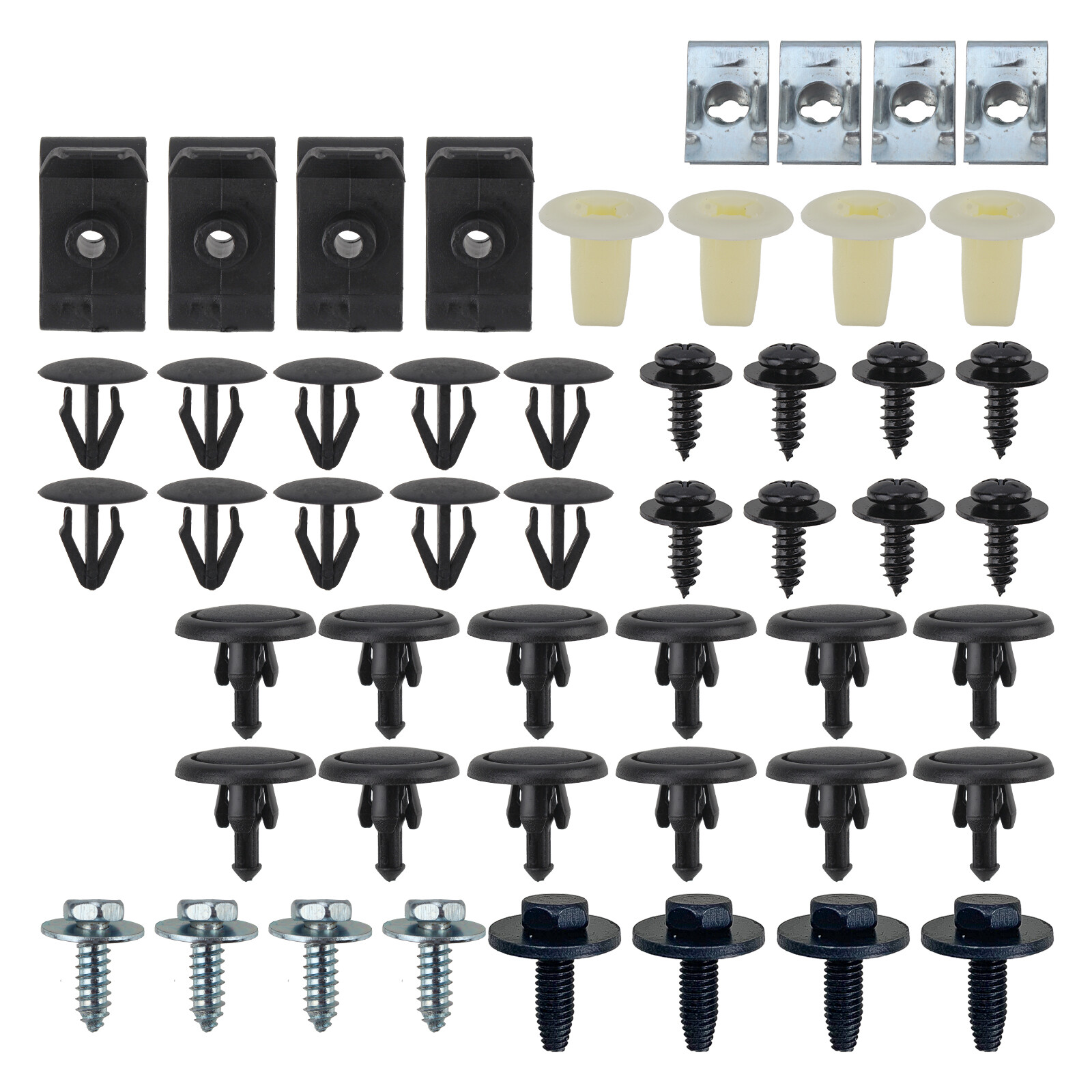 50Pcs Under Engine Cover Clips Underbody Mudguard Shield Screws Fasteners Rivets