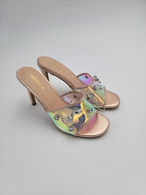 Forever 21 Round Toe Slide Dress Pink Heels