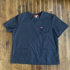 Orange Standard Women  s XL Gray/Pewter Short Sleeve V/Neck Scrub Top. NWOT.