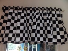 Black And White 1 1/2" Checks, Handmade Curtain Window VALANCES 42 x 16