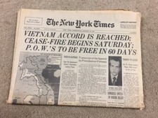 NEW YORK TIMES WEDNESDAY JANUARY 24, 1973 VIETNAM ACCORD IS REACHED NEW YORK TIMES WEDNESDAY JANUARY 24, 1973 VIETNAM ACCORD IS REACHED